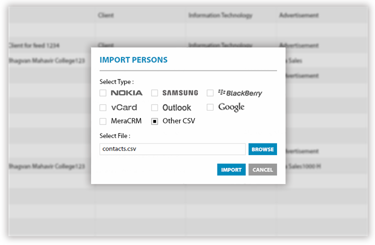 Import data from any datasource into MeraCRM